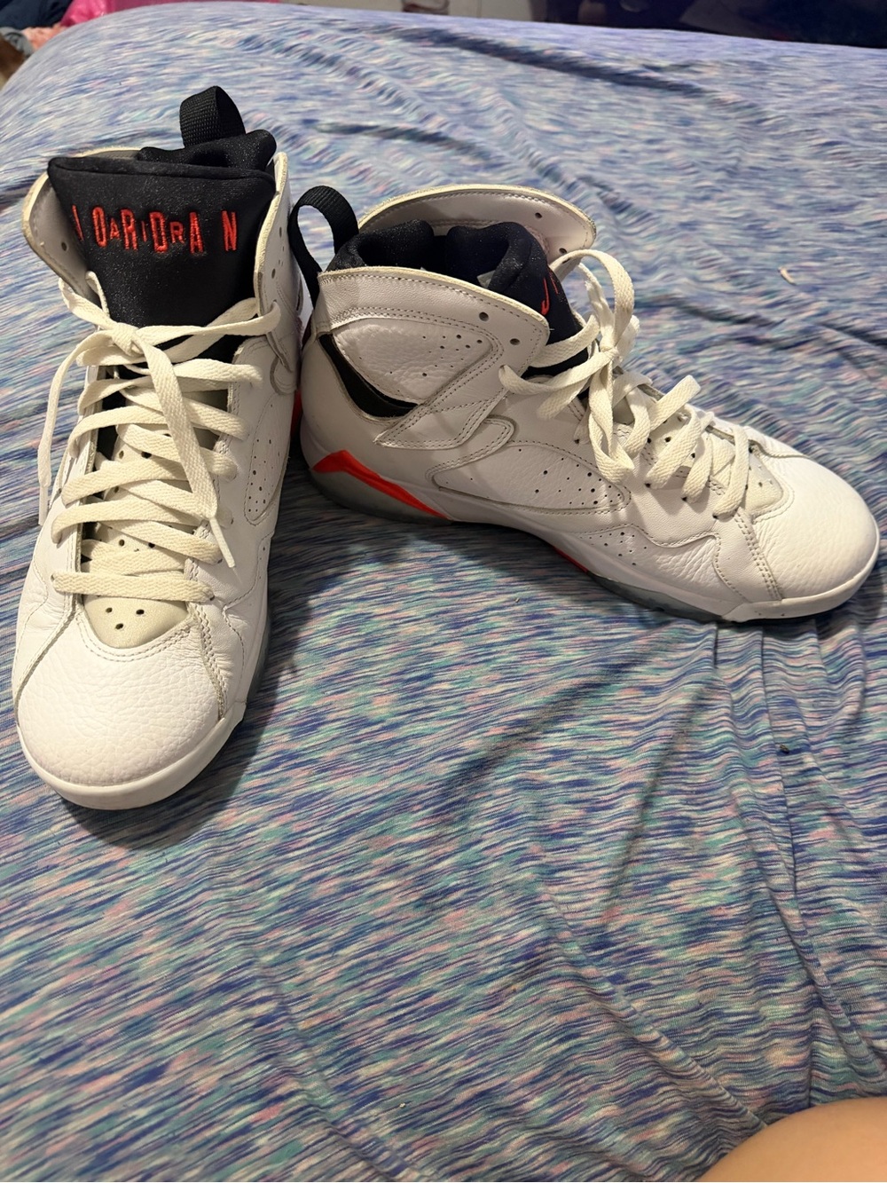 Jordan Men’s White/Black/Orange High-Top Basketball Sneakers